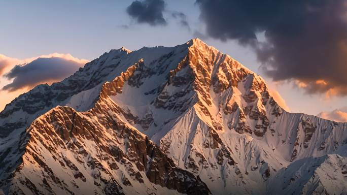 航拍雪山日落云海云层俯瞰大地大气震撼流云