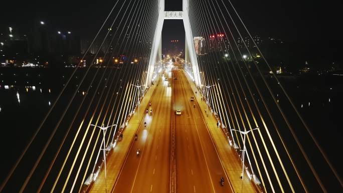 百色市穿越东合大桥夜景-B