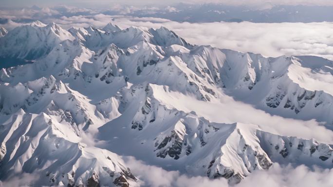 震撼雪山风景航拍