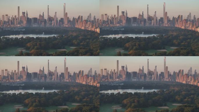 Drone Footage - New York City - Central Park - Sun