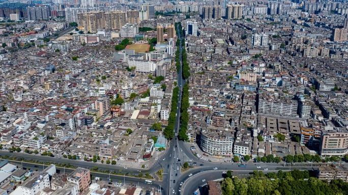 揭阳榕华大桥白天航拍直线延时