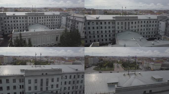 航拍俄罗斯西伯利亚城市广场