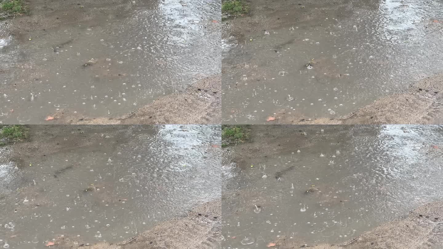 4K原创 农村下雨 雨天