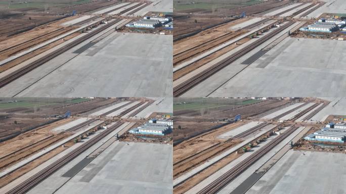建设中的郑州航空港区河南国际陆港新址航拍