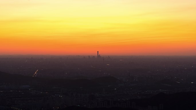 北京CBD日出地平线全景