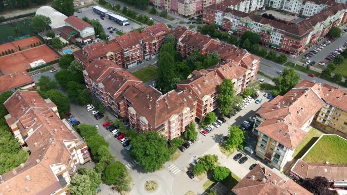 从诺维萨德俯瞰塞尔维亚的住宅建筑群