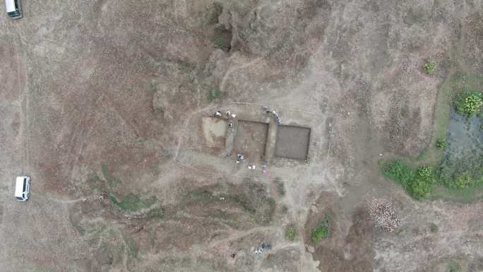巴基斯坦塔克西拉古迹遗迹考古航拍