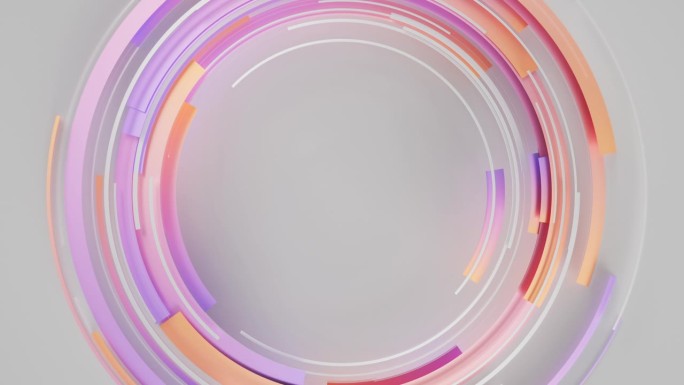 抽象运动背景-分层的圆圈，紫色和橙色版本-可循环