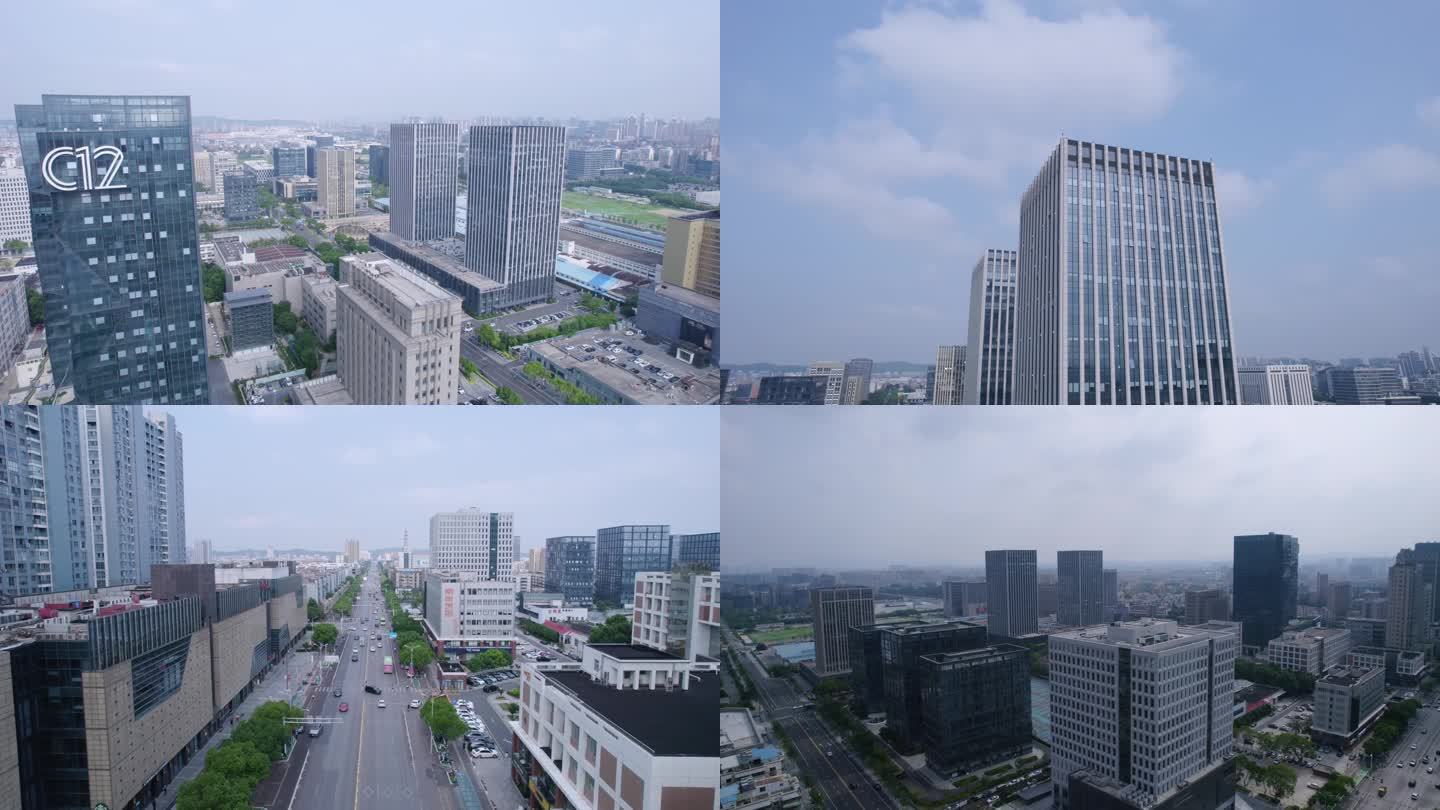 南京江宁开发区硅巷航拍素材4K