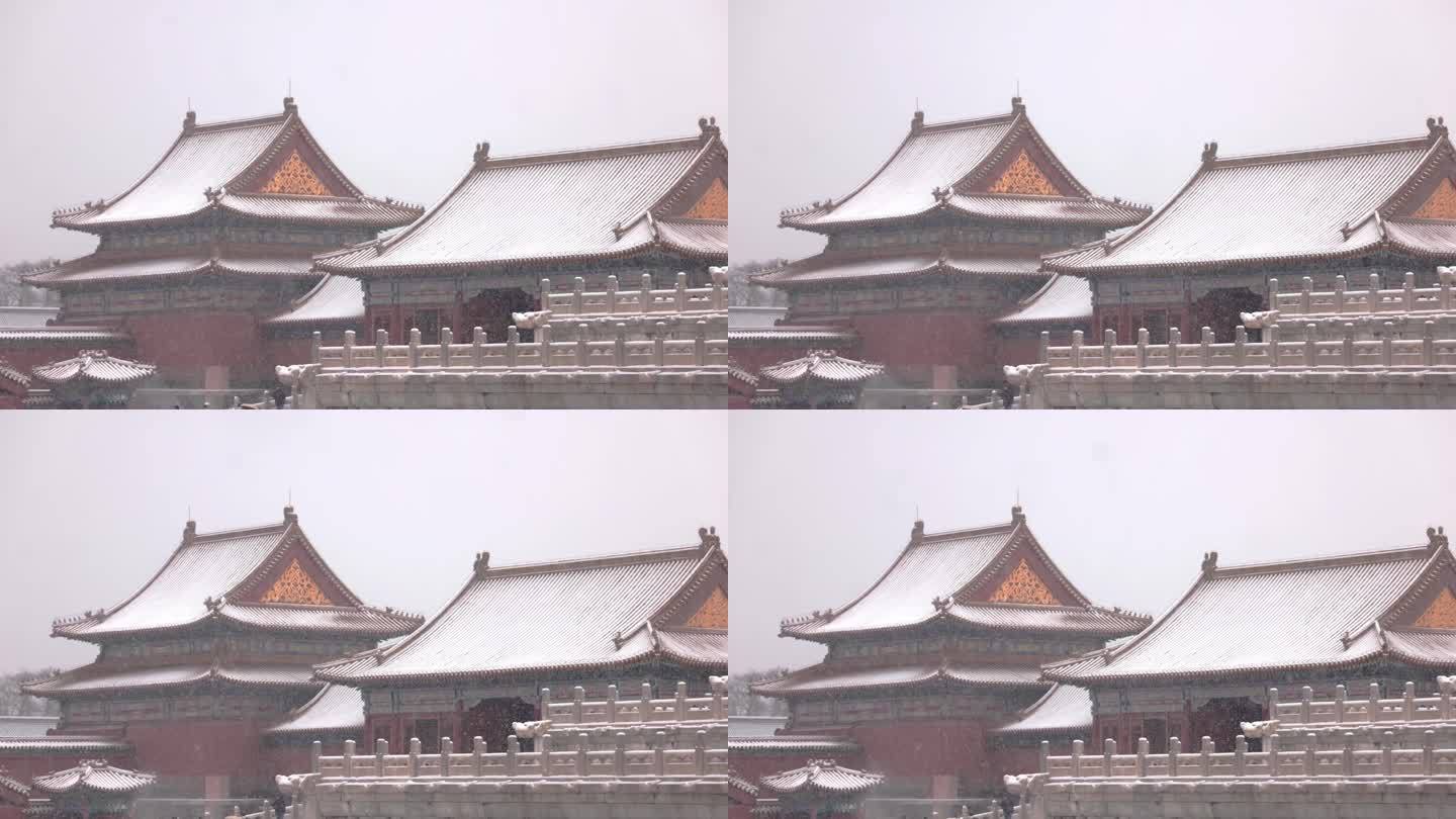 北京故宫紫禁城乾清宫门雪景