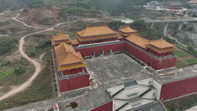 洛阳宜阳灵山寺莲花公园送子观音高清航拍