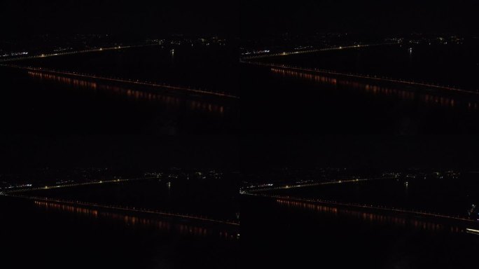 城市夜晚航拍建筑