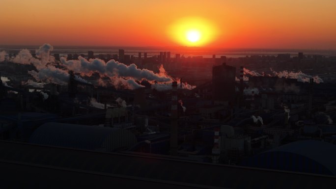 航拍黄骅市临海工业园区风景