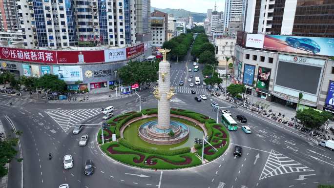 福建省泉州飞天迎宾城市雕像泉州市市标航拍