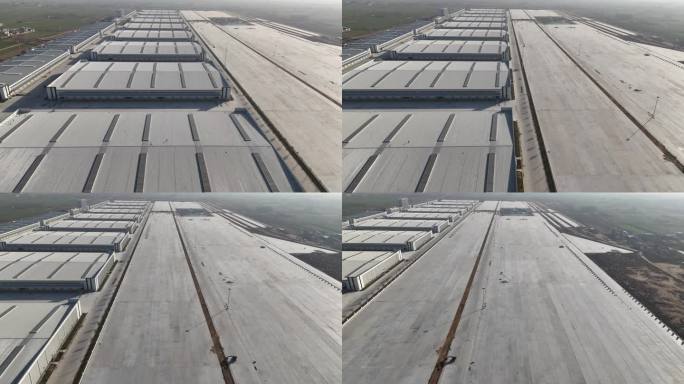 建设中的郑州航空港区河南国际陆港新址航拍