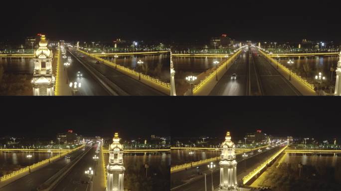 大桥夜景航拍