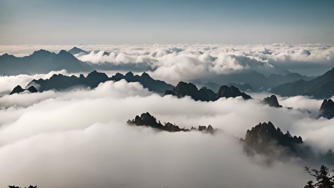 黄山翻滚的云海