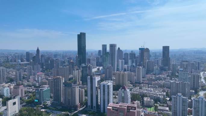 南京市区新街口德基航拍空镜素材4K