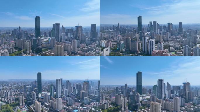 南京市区新街口德基航拍空镜素材4K