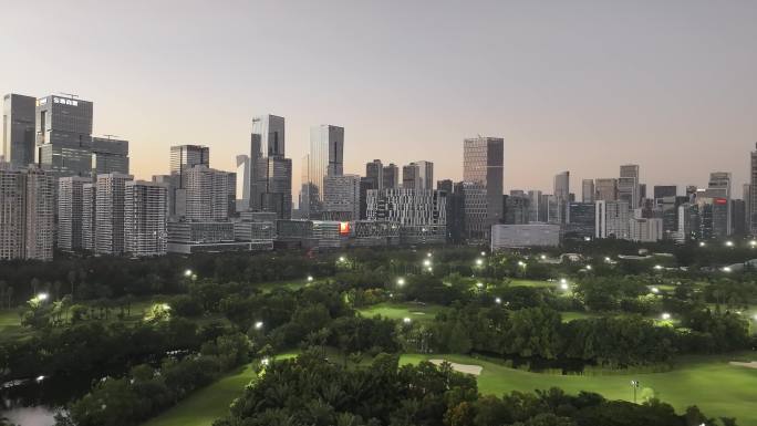 深圳南山区深圳湾软件产业园夜景航拍