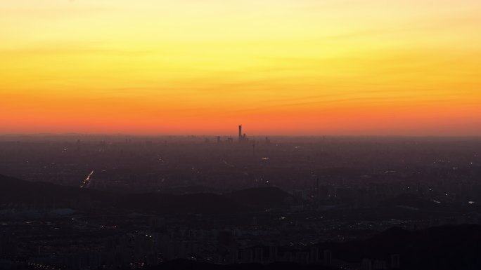 北京CBD日出地平线全景