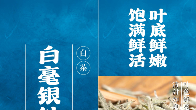 中式白茶茶叶文字竖屏电商视频