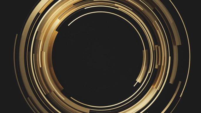 抽象运动背景-分层的圆圈，金色的版本-可循环