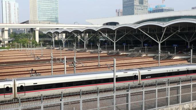 深圳市北站中国铁路高铁安全行驶深圳市地标