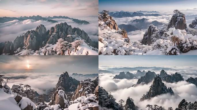 冬天黄山云海风景