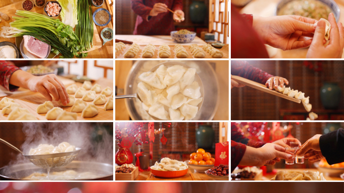 春节 过年新年年味包饺子