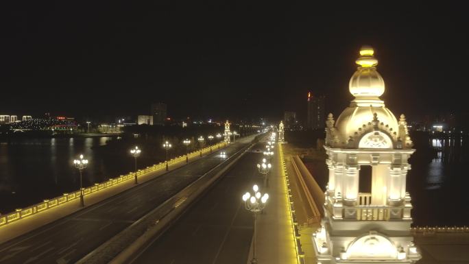 大桥夜景胡兰浩特