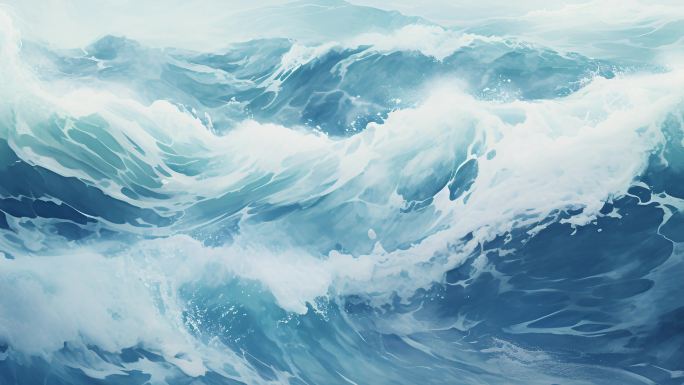 海浪抽象流动 淡雅水墨流动背景