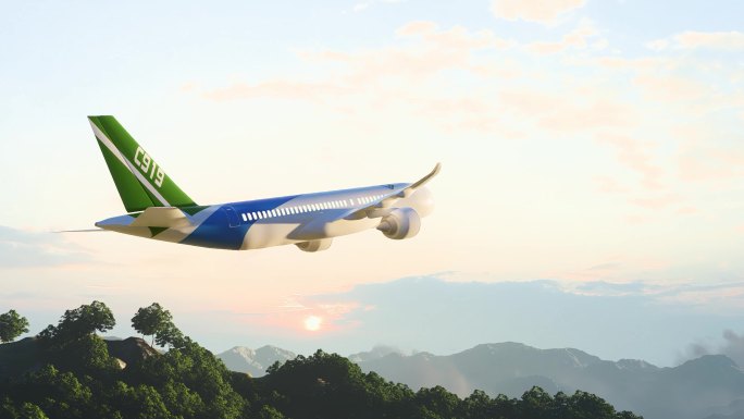 c919飞过山峰