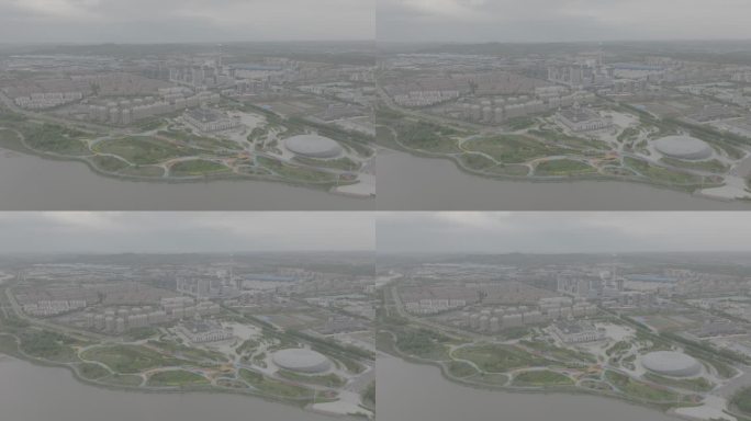 航拍乌兰浩特城市空镜