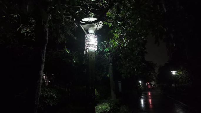 小区路灯 公园路灯 雨夜路灯 忧郁 优伤