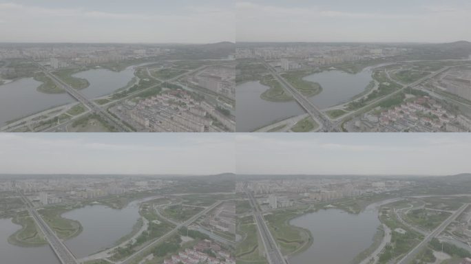 航拍 乌兰浩特 城市 空镜 4K