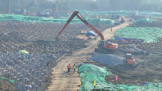 中国基建快速发展城市建设建筑设施基层建设