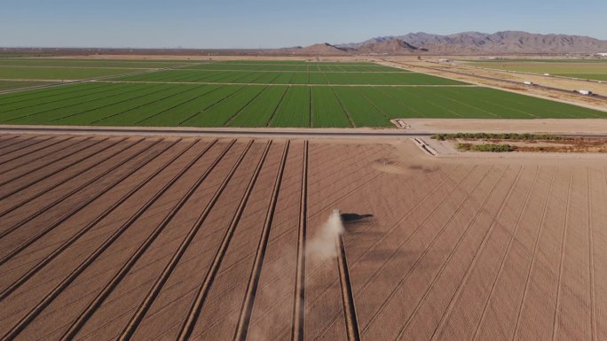 亚利桑那农田系列大型农场航拍平原农田