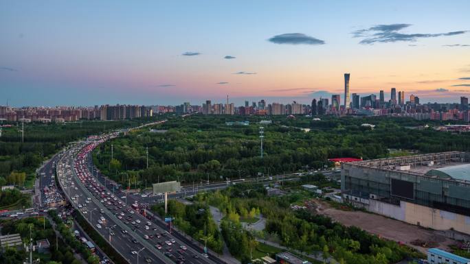 北京CBD国贸夜景日夜4K延时摄影