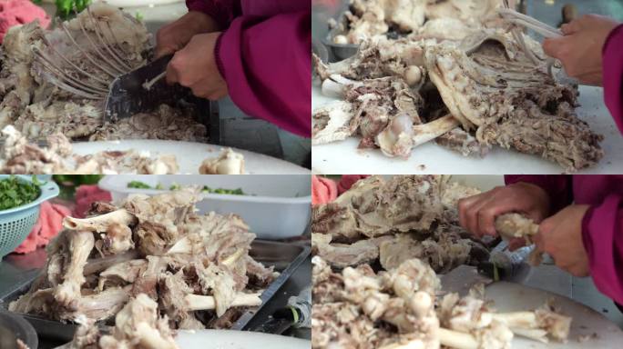 拆羊肉 切羊肉 羊肉剔骨头 分割羊肉