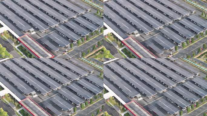 现代化工厂屋顶光伏太阳能板