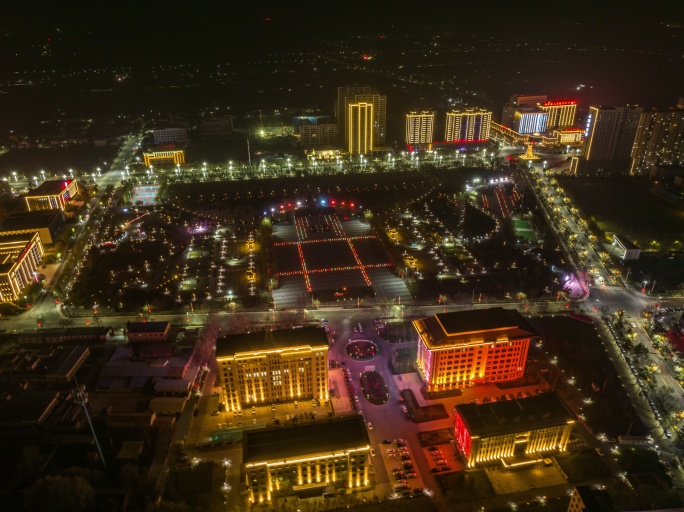 长武夜景延时长武宣传片素材长武航拍片头