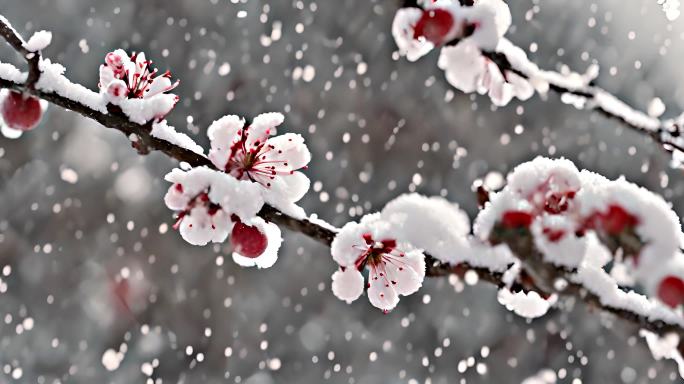 (原创)梅花 腊梅 傲骨 下雪 雪