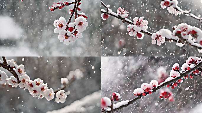 (原创)梅花 腊梅 傲骨 下雪 雪