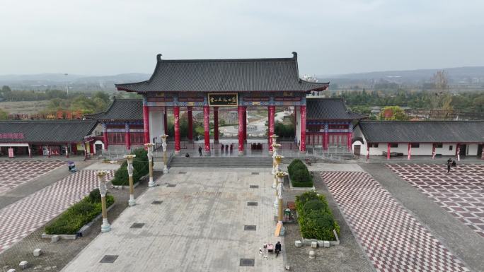 洛阳宜阳灵山寺莲花公园送子观音高清航拍