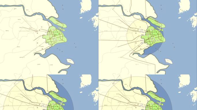 上海市交通区划图一小时交通网长三角