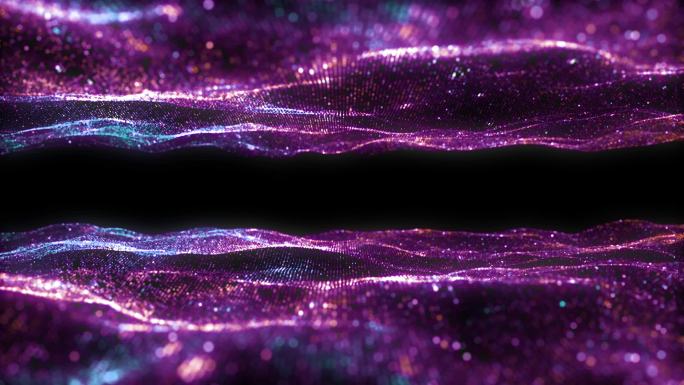 紫色粒子波浪起伏唯美背景