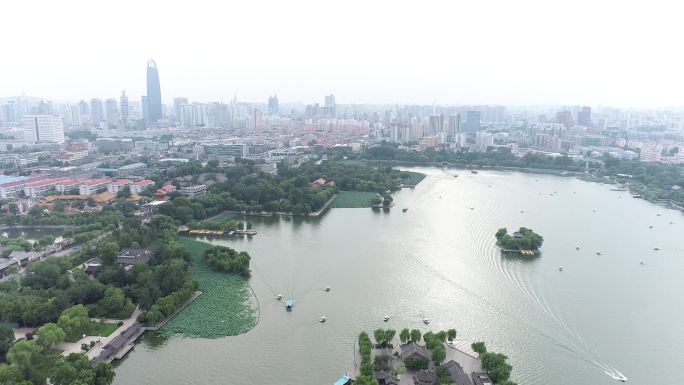 济南大明湖航拍