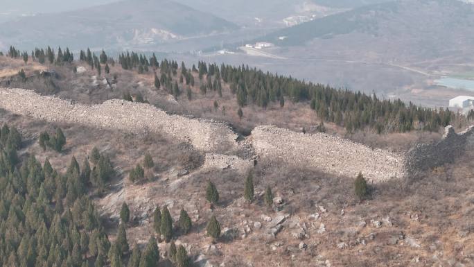 新密地标神秘古城寨古城堡新密歪井寨航拍