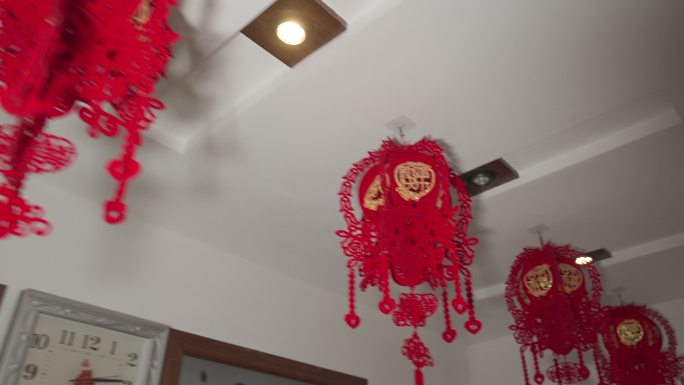 农村婚礼实拍素材婚礼短片素材 大锅红灯笼